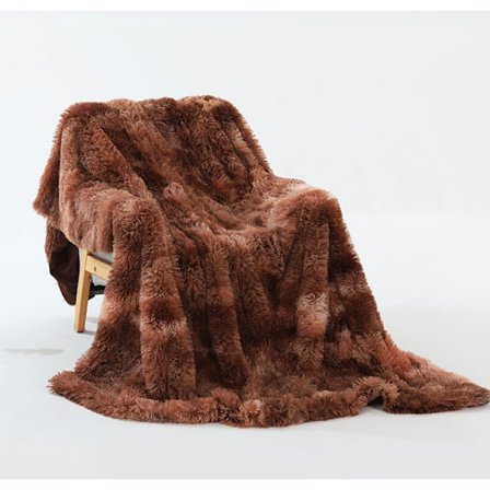 Dobbel Lag Lett Langhåret Shaggy Teppe Brun brun