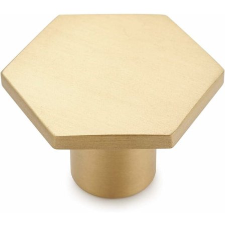 10 stk. solide messingknotter for skap og skuffer, dekorative møbelknotter i kobber, gull, sekskantede, 30 mm