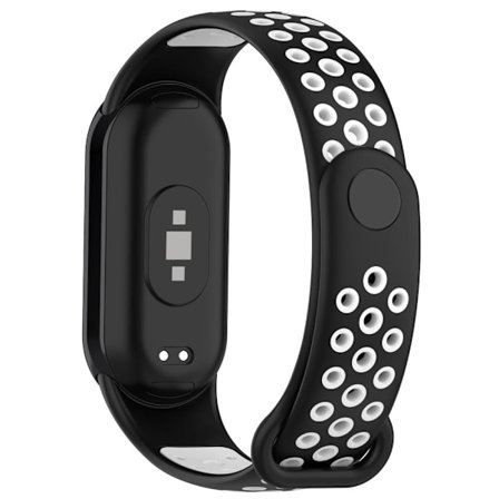 Xiaomi Smart Band 8 tvåfärgad silikonrem - Svart / Vit