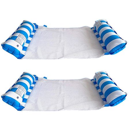 Badeleke for voksne - oppblåsbar badeleke med luftpumpe, 2022 store morsomme vannleker som bassengstoler - lyseblå