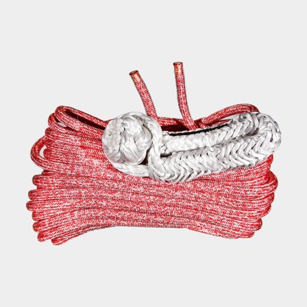 Doppia cima di scotta con grillo tessile impiombato (al centro) NOCK Soteskär Pro, anima in UHMWPE 78, guaina in poliestere a 32 trefoli, rosso/bianco