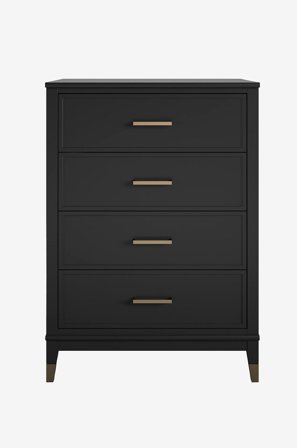CosmoLiving by Cosmopolitan - Kommode med fire skuffer Westerleigh - Sort - Kommoder - Fra Homeroom