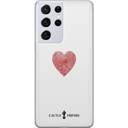 Kompatibelt Mobildeksel til Samsung Samsung Galaxy S21 Ultra 5G Cactus and Friends - Fingerprint Love
