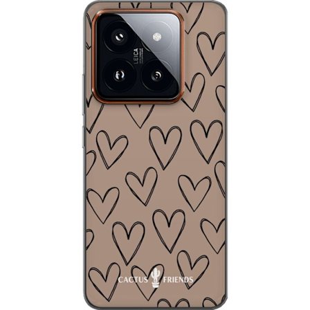 Yhteensopiva Puhelinkuori Xiaomi Xiaomi 14 Pro Cactus and Friends - Earthy Sketch Hearts