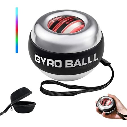 Gyroboll kädelle ja käsivarrelle | Itsekäynnistyvä metallinen Powerball värinvaihtavalla valolla | Voimaharjoittelu 3-99 vuotta