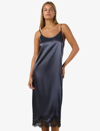 NOISY MAY Nmceleste S/L Satin Lace Dress - Black - XL