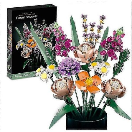 Icons Blomsterbuket 10280 Kunstige Blomster, Byggesæt til Voksne, Dekorativt Boligtilbehør, Valentinsdagsgaveidé