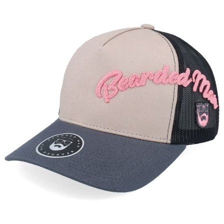 Bearded Man - Grå trucker Keps - Side Arch 3d Logo Grey/Black/Charcoal A-frame A-Frame Trucker @ Hatstore