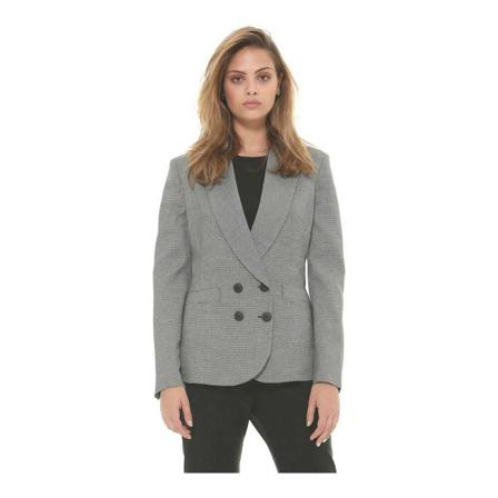 Silvian Heach, Fancy Check And Double-Breasted Jacket Szary, Kobieta, Rozmiar: 2XS