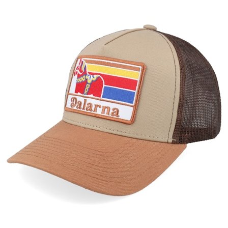 Wild Spirit - Beige trucker Czapka Z Daszkiem - Swedish Dalarna Landscape Khaki/Brown/Camel A-Frame TruckerTrucke @ Hatstore