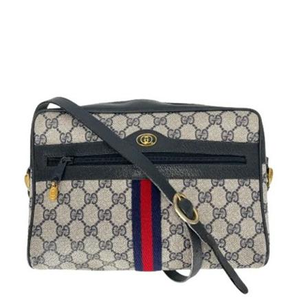 Gucci Vintage, Pre-owned Coated canvas crossbody-bags Blauw, Dames, Maat:ONE Size
