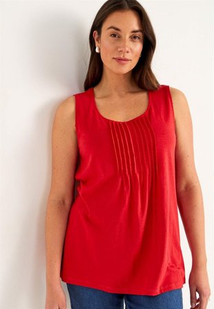 Cellbes of Sweden - Tanktop med dekorativ fold i rød til damer i størrelse 46/48