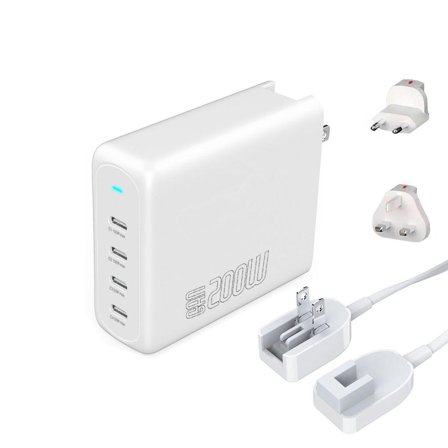 4smarts GaN FlexPro strømadapter - 24 pin USB-C - 200 watt