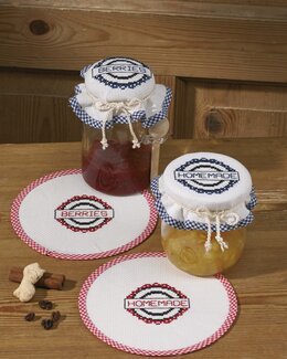 Stickpackung Marmeladenglasabdeckung Homemade Rot 2-er Pack Rot - Permin