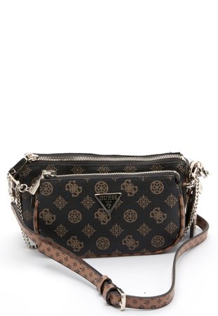 Guess - Arie Double Pouch Crossbody - MCM Mocha Multi - Kläder - - Bubbleroom