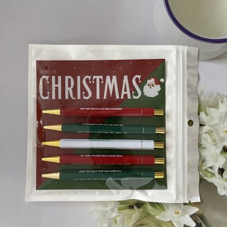 5 Stk Morsomme Pennesett Kulepenner JUL JUL