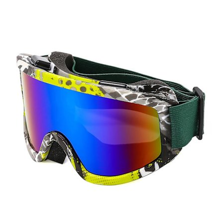 Store Ski Goggles med farverig linse, anti-kollision, anti-genskin linse, udendørs sportssne, snowboard til snowboarding og skiløb