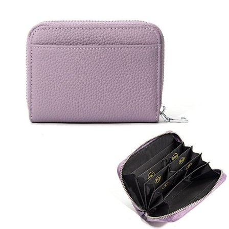 Allsidig lommebok i skinn, RFID anti-magnetisk myntpung, lilla