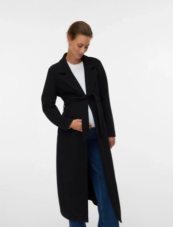 Vero Moda Maternity Vmmfortuneaya Xtra Long Coat Ga - Black - L