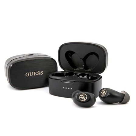 Guess GUTWSJL4GBK TWS Bluetooth-hörlurar + svart/svart 4G-dockningsstation