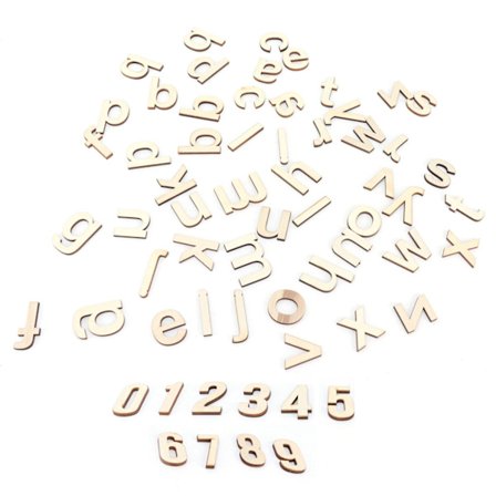 124 stk. Tre Engelsk Bokstavform Chips Hjem Stue Dekor Trebiter