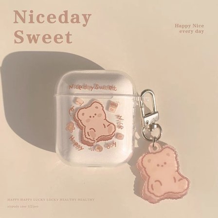 Kompatibelt AirPods-deksel med søtt gjennomsiktig jentetegneserie Anima