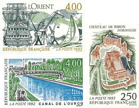 Frankrig 1992 - YT 2763-2765 - Utakket - Postfrisk