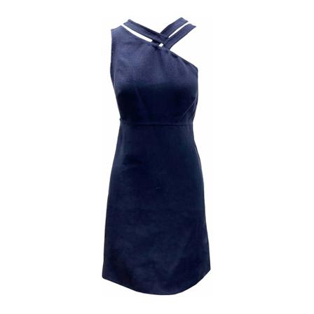 Valentino, Short Sleeves Linen Dress Blauw, Dames, Maat:M,linnen