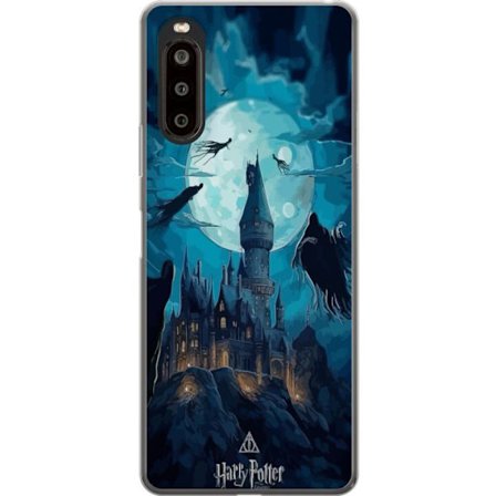 Kompatibel Mobilcover til Sony Sony Xperia 10 II Magisk fantasiillustration med slot i måneskin og svævende væsener, mørk eventyrstemning inspirer