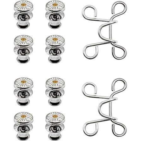 Jeansknapper, Justerbar Midjebåndsforlengersett uten Syning, Avtakbare Knapper for Jeans, Bukser, Kjole som er for Stor