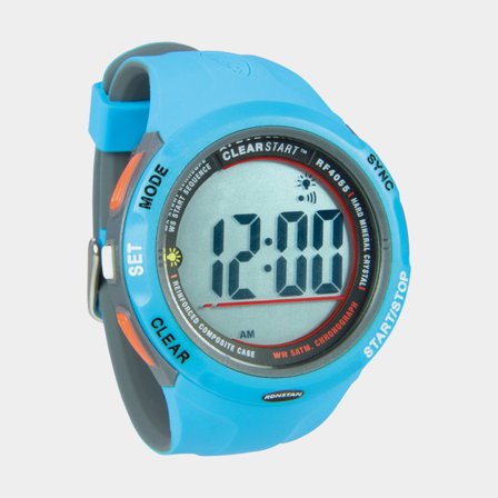 Jachtařské hodinky Ronstan Clear Start, digitální, Ø50 mm, 5 ATM, modrá/šedá