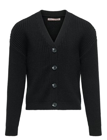 Kogmandy Ls Short Boxy Cardigan Knt Noos Black Kids Only