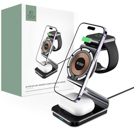 [3in1] Tech-Protect Trådlös laddare iPhone/Apple Watch/AirPods -