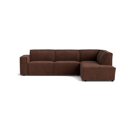 Lyon Højrevendt Hjørnesofa Capri Brun, Komfortabel & Tidløs - 289x218x80cm - Perfekt til Afslapning og Hygge i Stuen