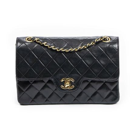 Chanel Vintage Pre-owned Double Flap 23 , Zwart , Dames , Maat: ONE Size Vintage Tassen