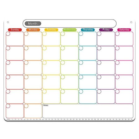 Whiteboard Kalendersæt - Magnetisk Kalender til Køleskab - Månedlig Køleskabskalender Whiteboard