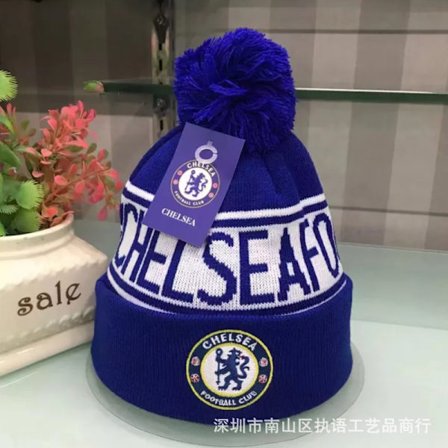 Xbi- Fotballklubb strikket lue vinterlue Chelsea Blue