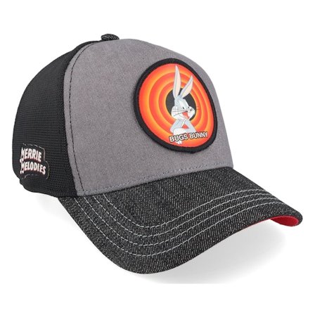 Capslab - Gris trucker Casquette - Looney Tunes Vintage Bugs Bunny Black/Grey Premium A-Frame Trucker @ Hatstore