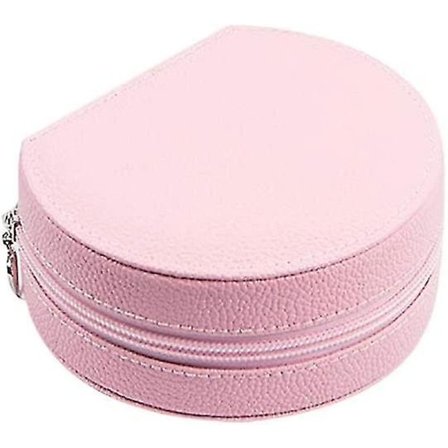 Multifunktionel Pink PU Material Smykkeskrin Med Lynlås Og Flere Rum