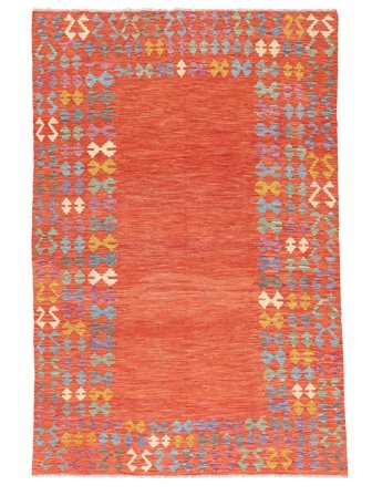 Kilim Afghan Old Style Rug Hand Woven 207X305 Red/Brown Afghanistan