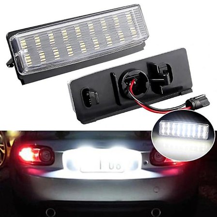 2x LED-skiltlys for Mazda Mx-5 Miata 2006-2015 for Fiat 124 Spider Abarth 2017-opp Hvit LED-bil Bakre Skiltlys