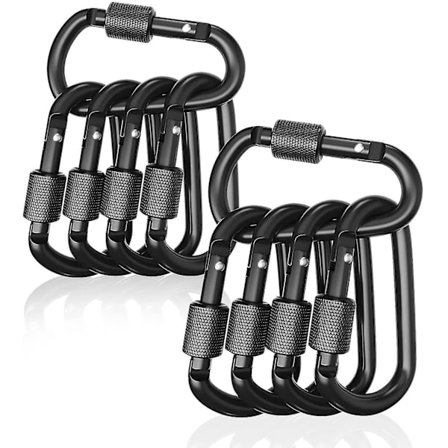 10-pakks låsekarabinkrok D-formet aluminiumsbeslag