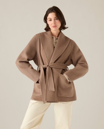 Lexington Bältad jacka i ullblandning, ljusbrun