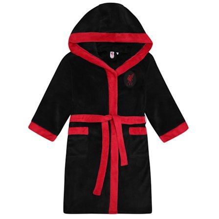 Liverpool FC Herr Crest Fleece Morgonrock XXL Svart