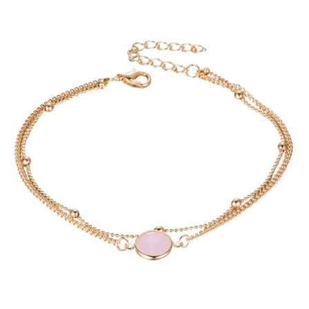 Strandankel til piger, stilfuld strandankel, armbånd, smykke, ankelkæde, justerbar størrelse, stenarmbånd