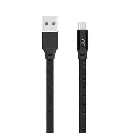 Quick Charge Kabel Micro-USB Laddkabel Indikator 1M Svart