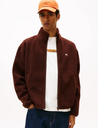 Tommy Jeans Tjm Rlx Badge Fz Teddy - Brown - S