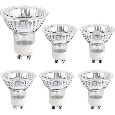Halogenlampa GU10 35W 230V, 380lm Varmvit 2700K, Dimbar halogenspotlight, för skåpbelysning, displaylampor, 6-pack