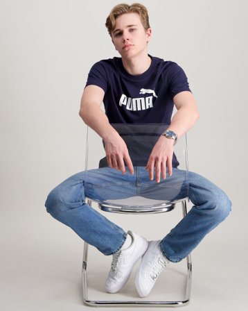 Puma ESS No. 1 Logo Tee Blå T-shirts Kille - Kids Brand Store