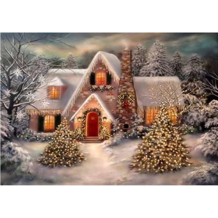 Timanttimaalaus / DIY 5D Timanttimaalaus - 30x40cm - Talvimaisema